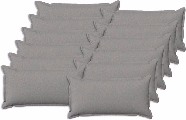 Set di 12 cuscini rettangolari vidaXL Grigio, rivestimento in poliestere lavabile e rimovibile, L: 80 cm, P: 40 cm, H: 40 cm