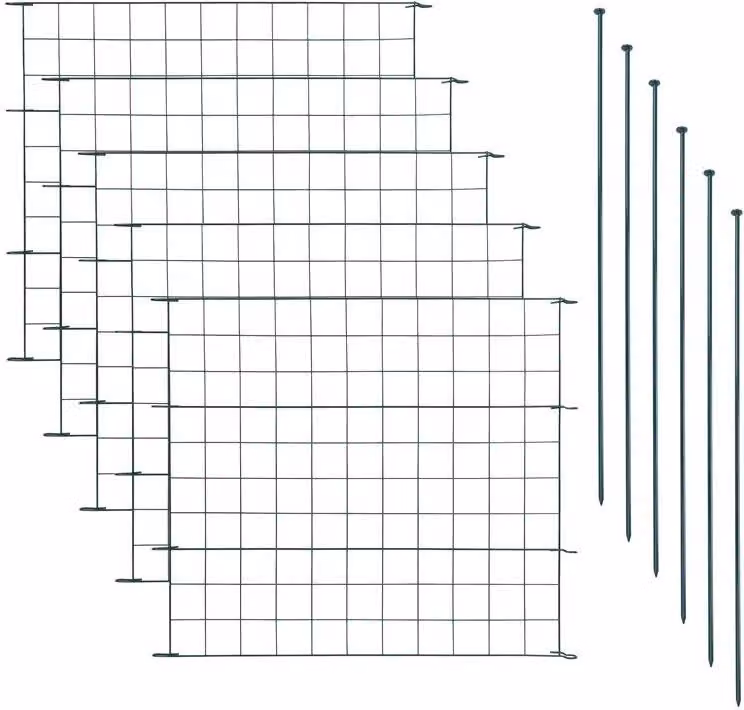 Stagno recinzione recinzione giardino recinzione set 11pcs dritto 5 elementi maglia recinzione stagno metallo