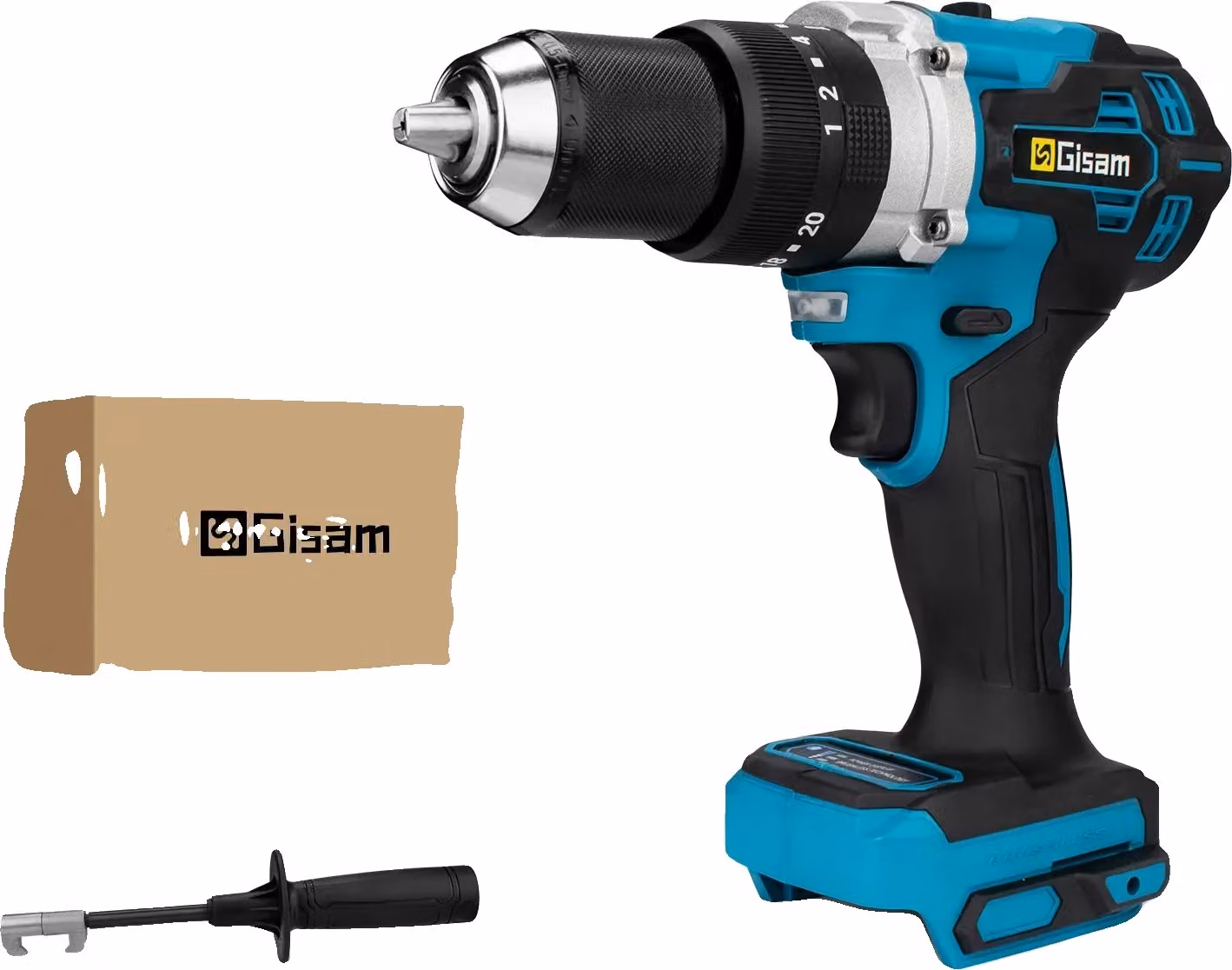 Trapano elettrico senza spazzole, coppia massima 650 N-m, regime minimo 4600 giri/min, senza batteria senza presa di corrente