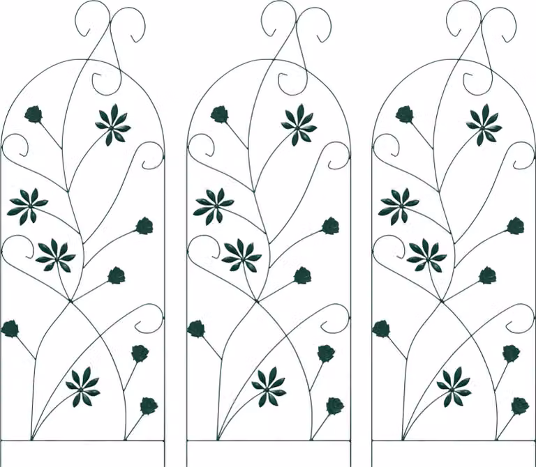 Recinzione per Giardino 3 pcs Verde 112 x 39,5 cm Acciaio