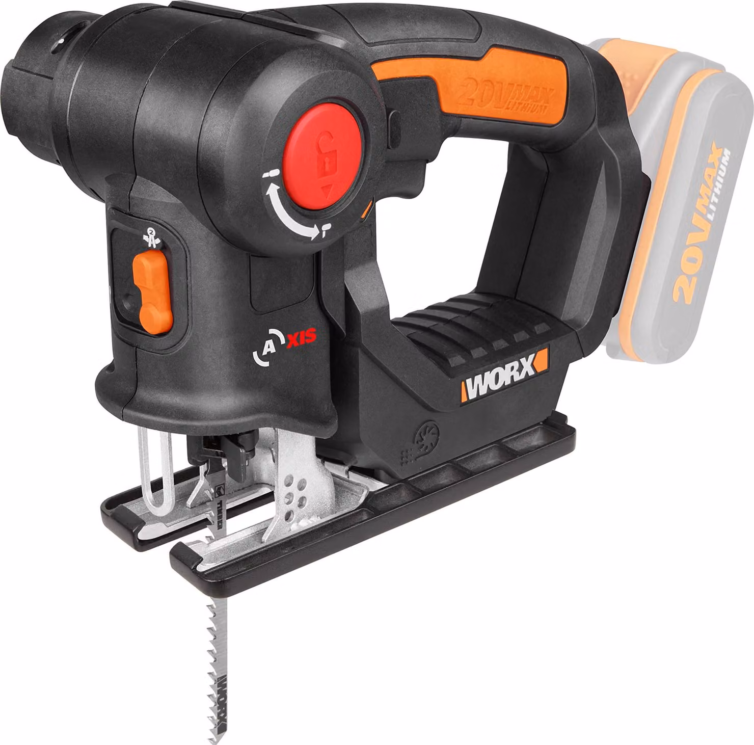 Worx WX550.9 Sega multifunzione 2in1 20 V, Basic, senza batteria e caricabatterie