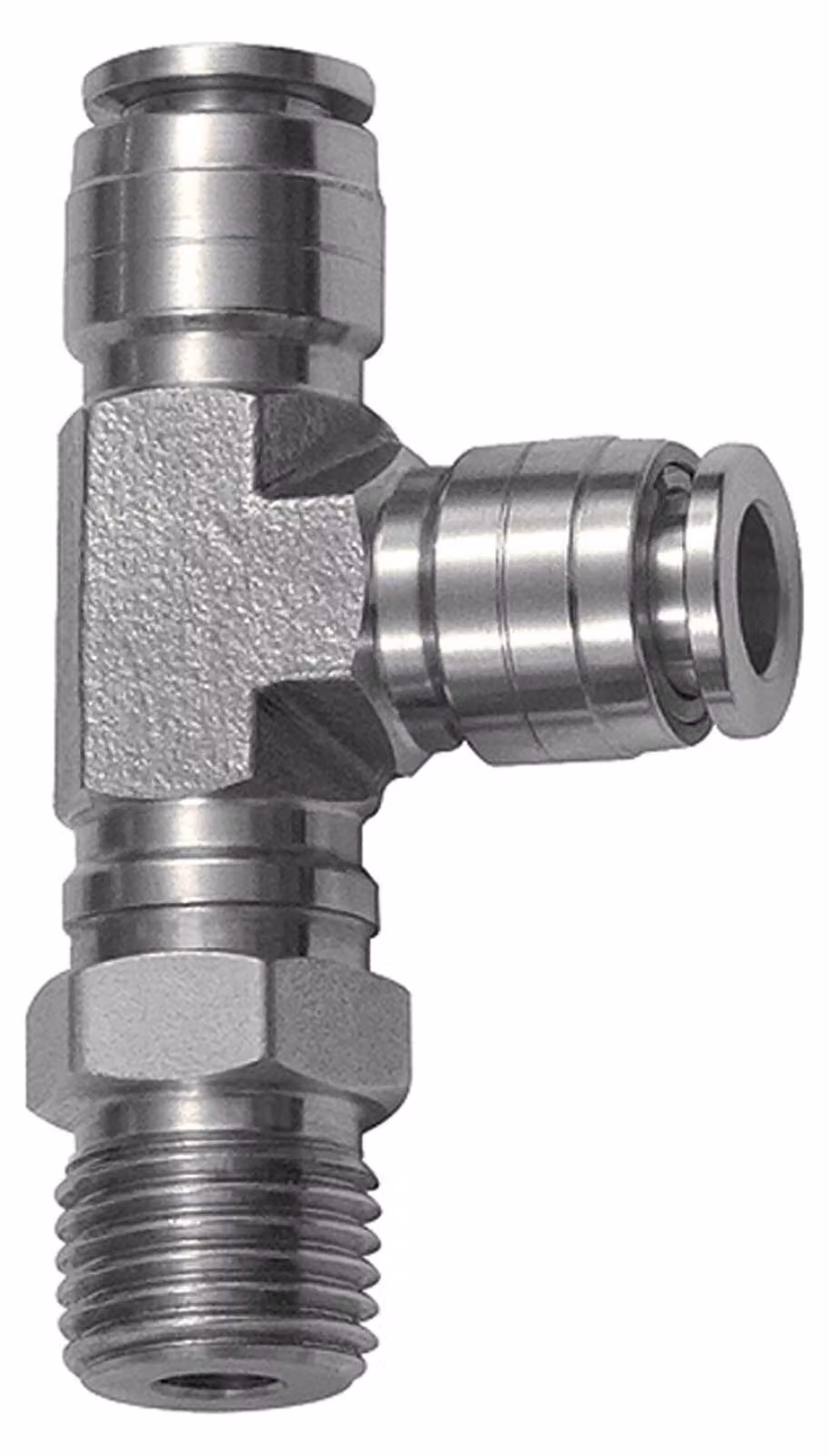 Raccordo a T Riegler push-in, a L, girevole, R 1/4 a., tubo Ø 8, ES