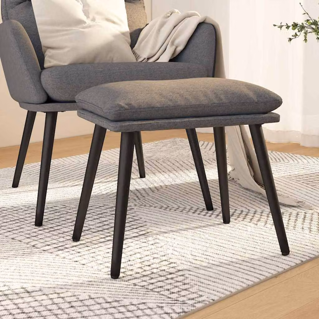 vidaXL Poggiapiedi Moderno in Tessuto Grigio L: 45 cm, P: 29,5 cm, H: 35 cm