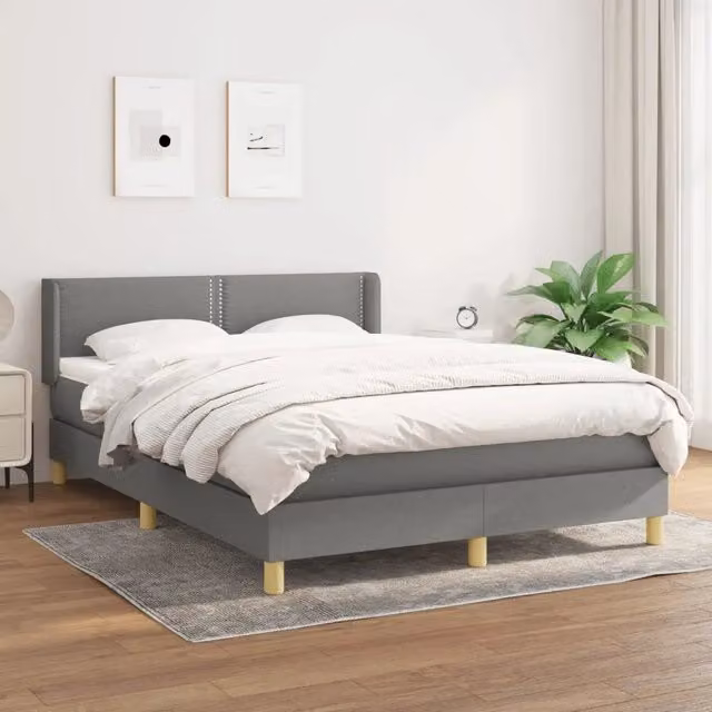 Letto Ibrido con Giroletto a Molle e Materasso vidaXL, Grigio e Bianco, L/P/H: 140 x 190 x 88 cm