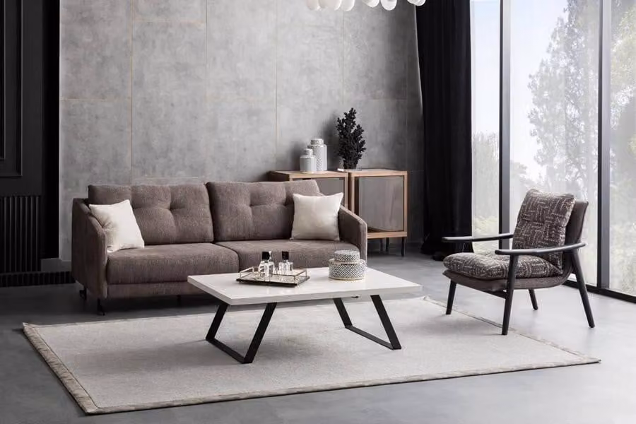 Sofagarnitur Couchgarnitur Sofa 3 Sitzer Sessel Abnehmbares Sitzkissen 2tlg