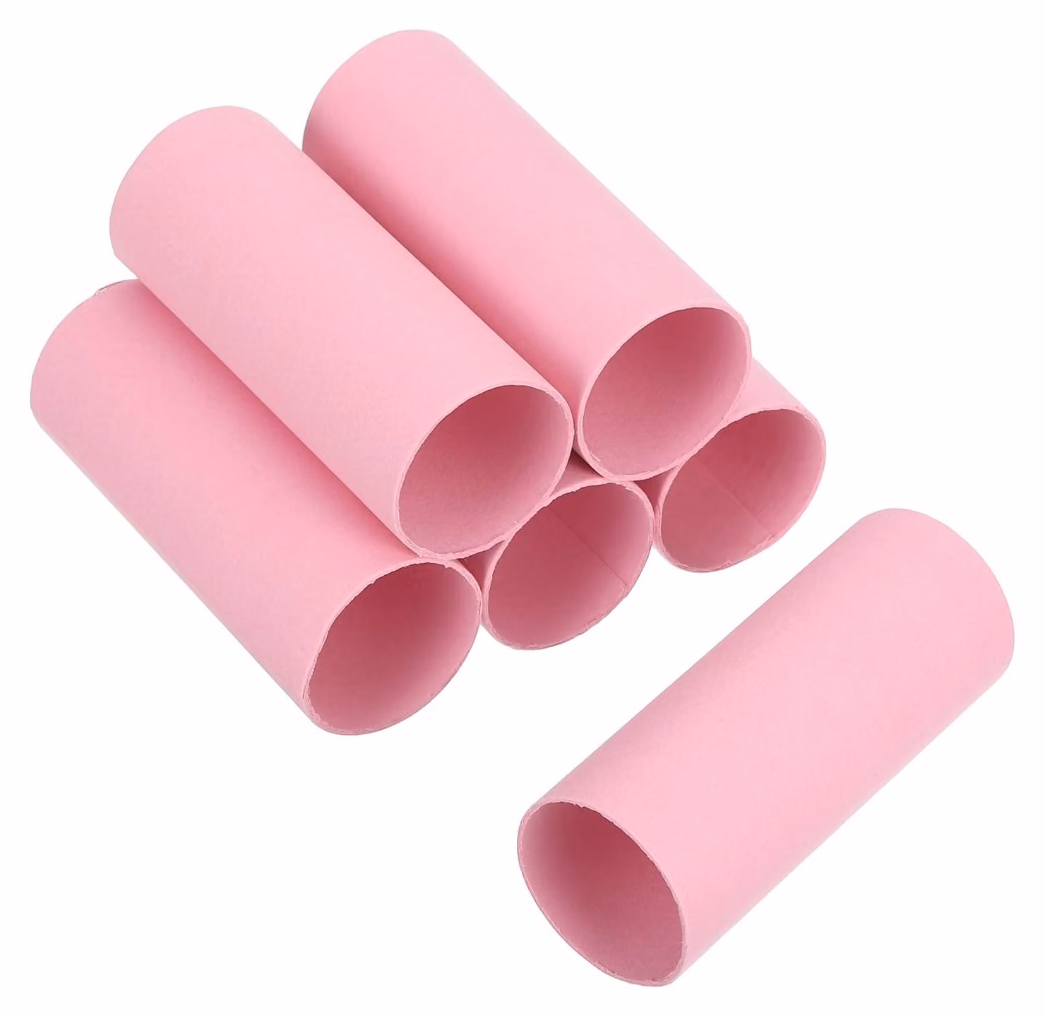 6 rotoli di cartone per lavori creativi, altezza 10 cm, diametro 4 cm, color rosa chiaro