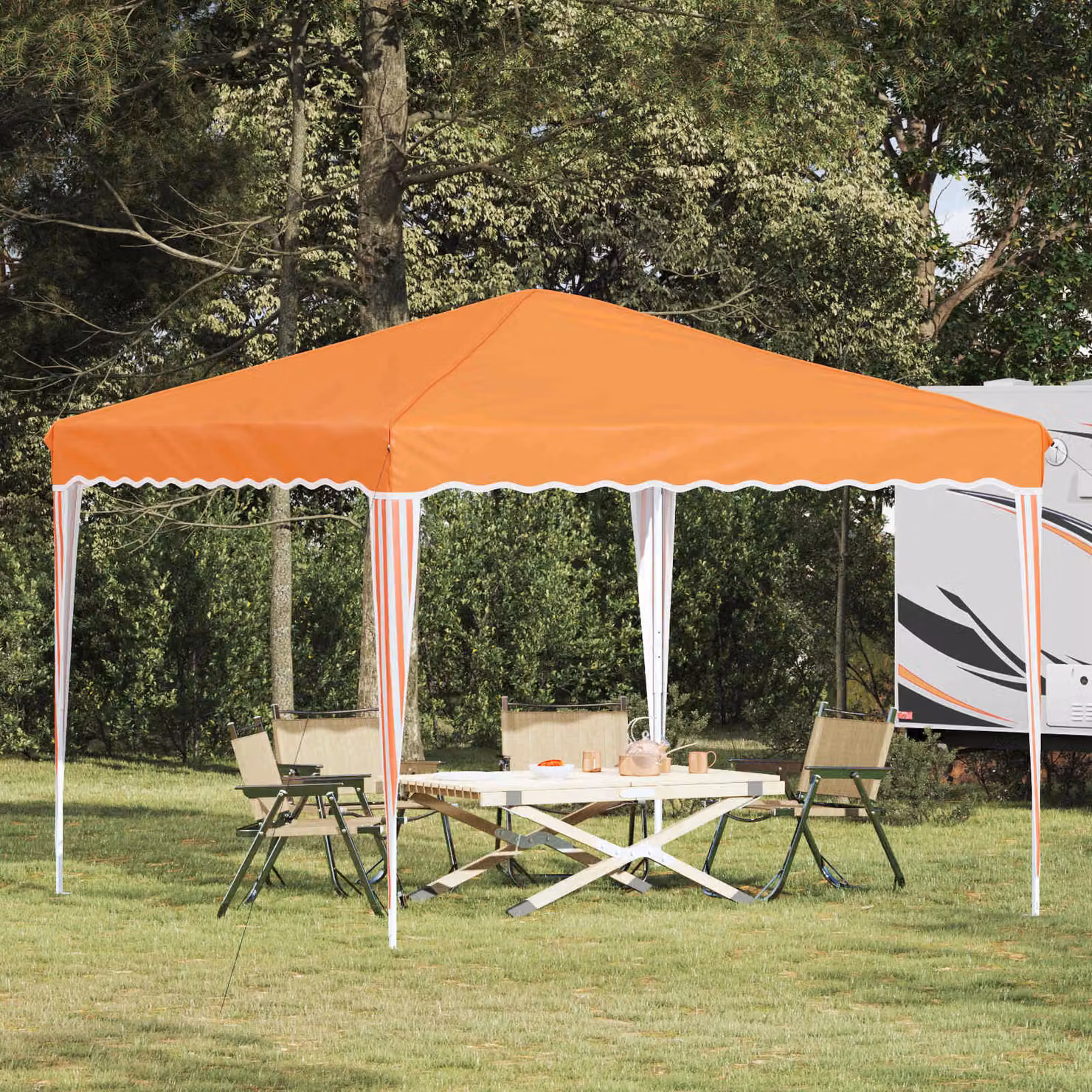 vidaXL Tenda per feste a pop-up arancione L/P/H: 288 x 288 x 245 cm