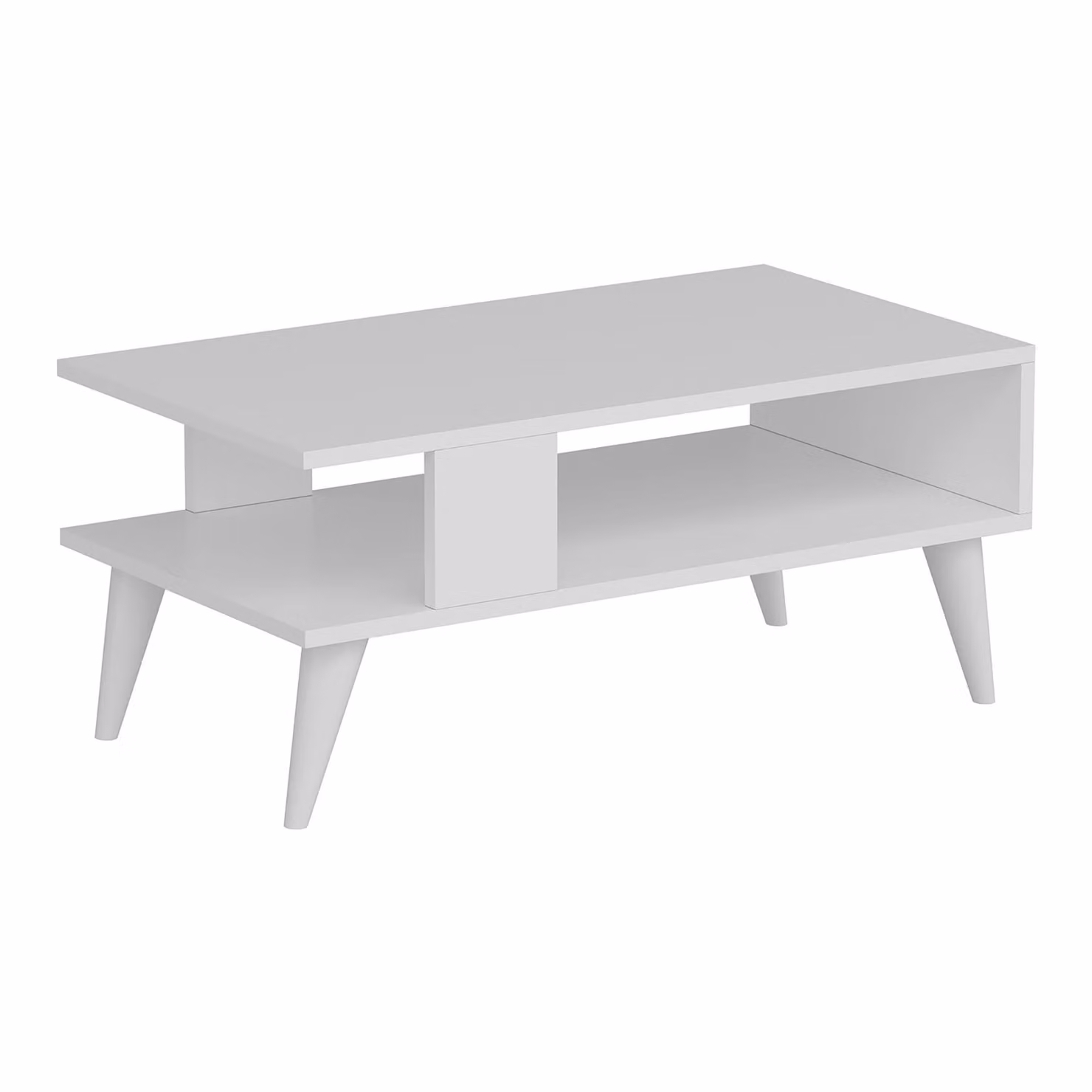 In And OutdoorMatch Tavolino elegante Kendra - 40x90x45 cm - Bianco - Legno - Truciolato - Design moderno