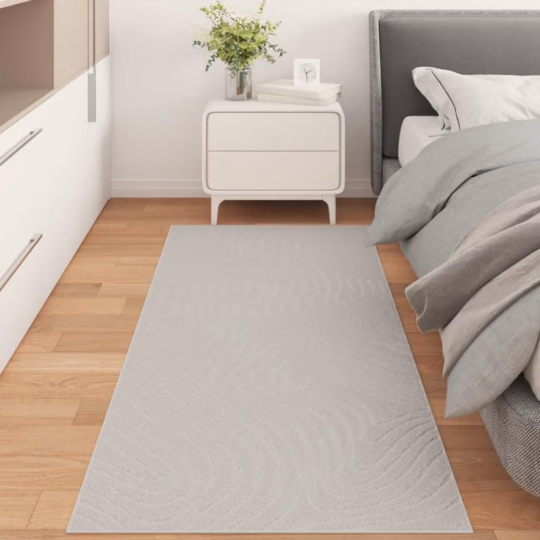 Tappeto vidaXL PALMERAS per interno ed esterno, design astratto moderno, beige, lavabile e antiscivolo, L: 200 cm, P: 80 cm