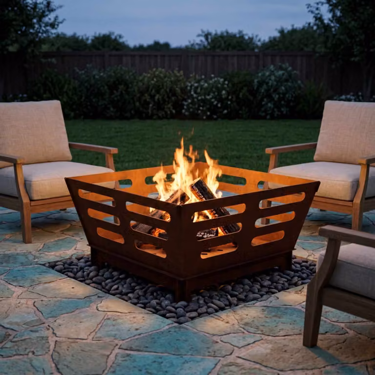 Braciere vidaXL in acciaio Corten color ruggine L/P/H: 40 x 40 x 20 cm