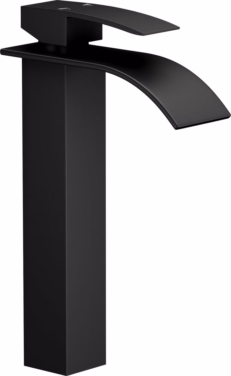 Granitan - Miscelatore lavabo - Rubinetto bagno altezza 28 cm - Rubinetto nero - ottone - ELVA