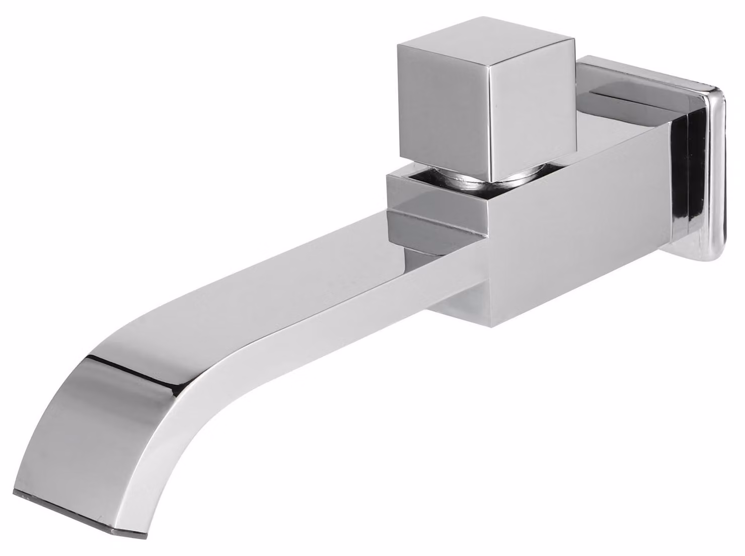 Rubinetto a parete G1/2, con un solo getto di acqua fredda, per lavabo, rubinetteria da bagno (colore cromato)