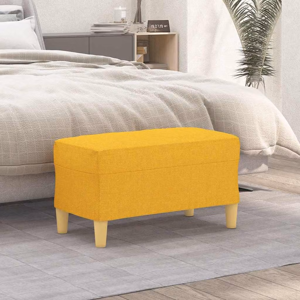 Panca vidaXL in tessuto giallo per soggiorno e camera da letto L 70 x P 35 x H 41 cm