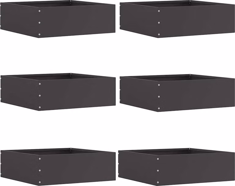Bordura per Prato 6 pcs Nero 40 x 40 x 13 cm Acciaio