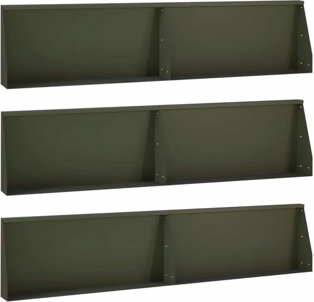 Muro di contenimento 6 pz 100 x 12 x 50 cm Acciaio Verde Oliva 3449131