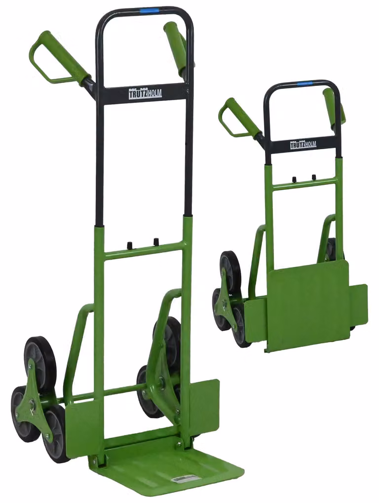 Carrello per scale pieghevole, regolabile in altezza, ampia superficie di carico, altezza 113 cm, acciaio, saliscale