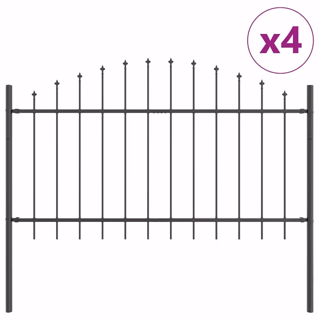 Recinzione per Giardino vidaXL WOERDEN in Acciaio Verniciato a Polvere, Grigio, 4 Pezzi, H: 170 cm x L: 140 cm – 2