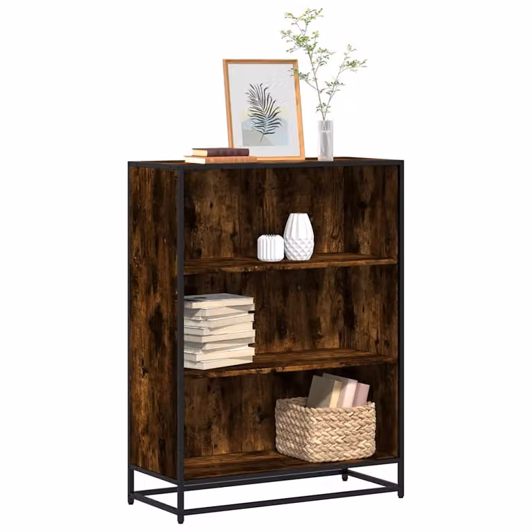 Libreria Industrial in Legno e Metallo vidaXL, Colore Marrone, L 80,5 x P 35 x H 107,5 cm
