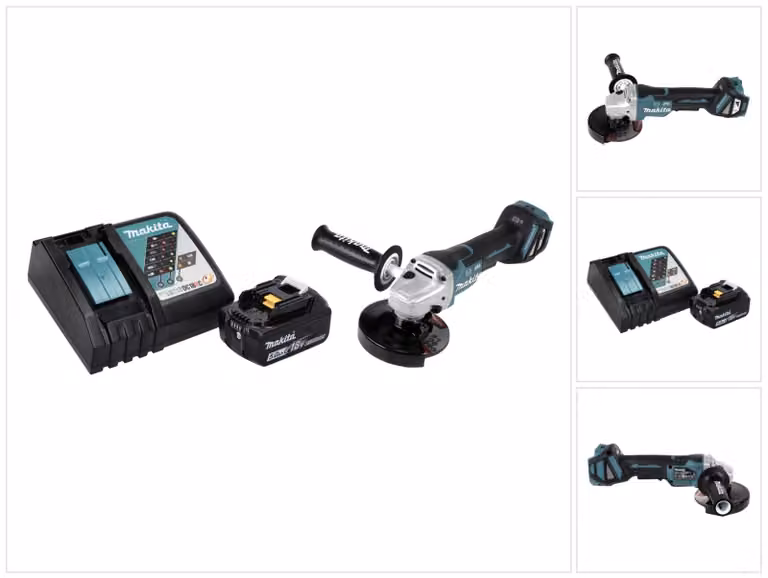 Smerigliatrice angolare a batteria Makita DGA 517 RT1 18 V 125 mm brushless + 1x batteria ricaricabile 5,0 Ah + caricabatteria