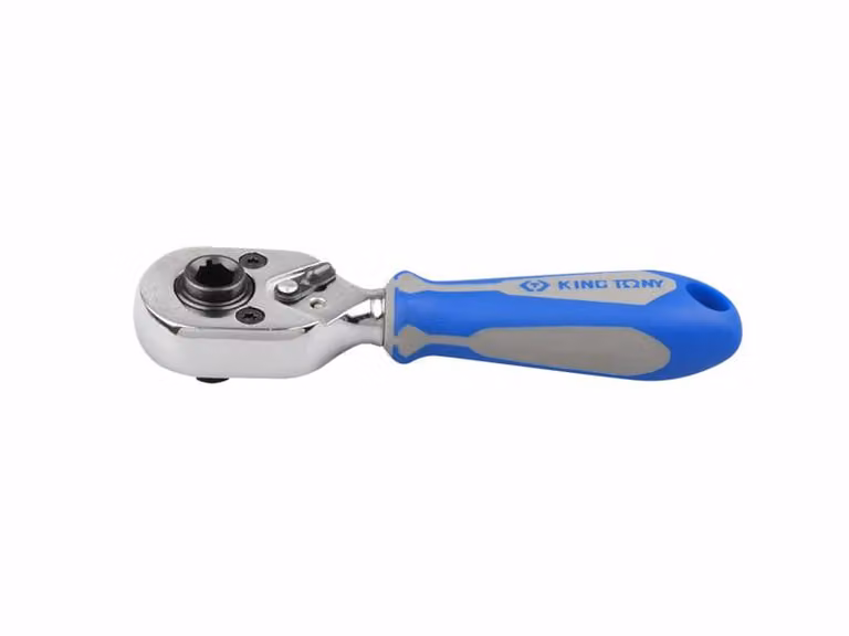 Cricchetto King Tony da 1/4" con porta bit 72 denti 108 mm Impugnatura cromata e gommata