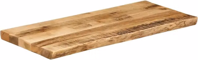 Piano per tavolo o scrivania in legno massello di mango grezzo con bordi vivi, marrone, L 90 cm x P 40 cm x H 3,8 cm