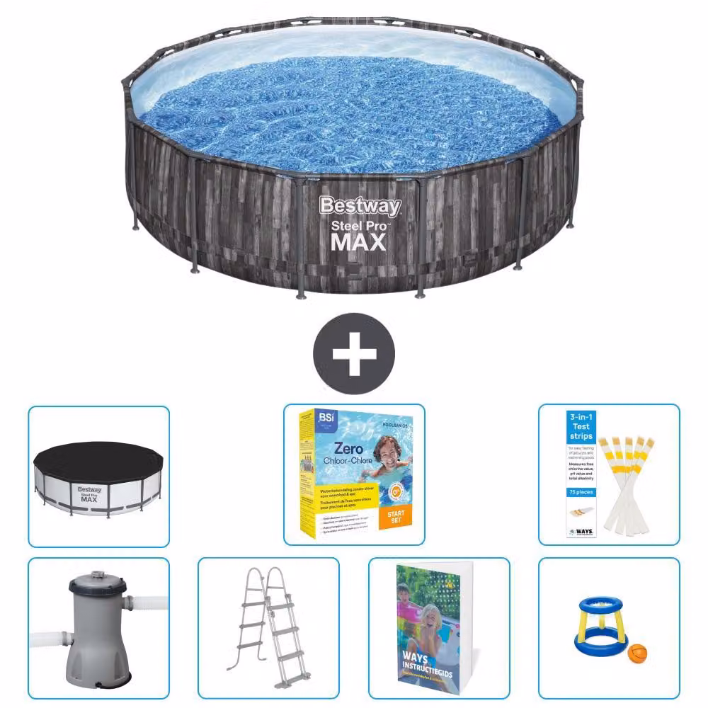Piscina gonfiabile Bestway Steel Pro MAX, rotonda, 427x107 cm, composta da 6 parti, modello S529