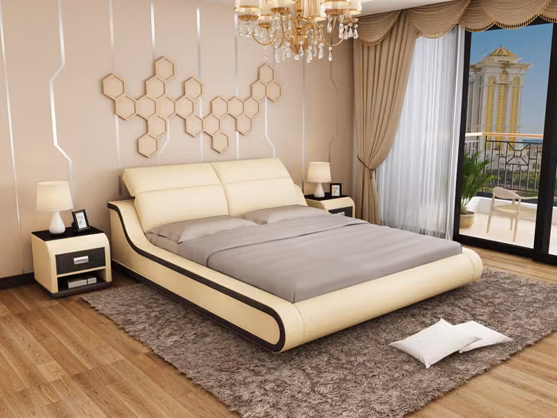 Designer Bett Polsterbett Luxusbett Doppelbett Ehebett Betten 140/160/180 LB8835
