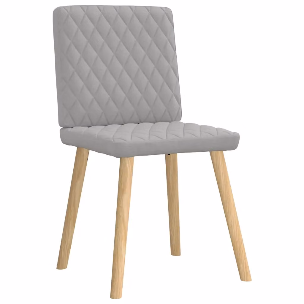 Set di 4 sedie da pranzo vidaXL in tessuto grigio con struttura in legno e metallo per cucina e soggiorno – 2