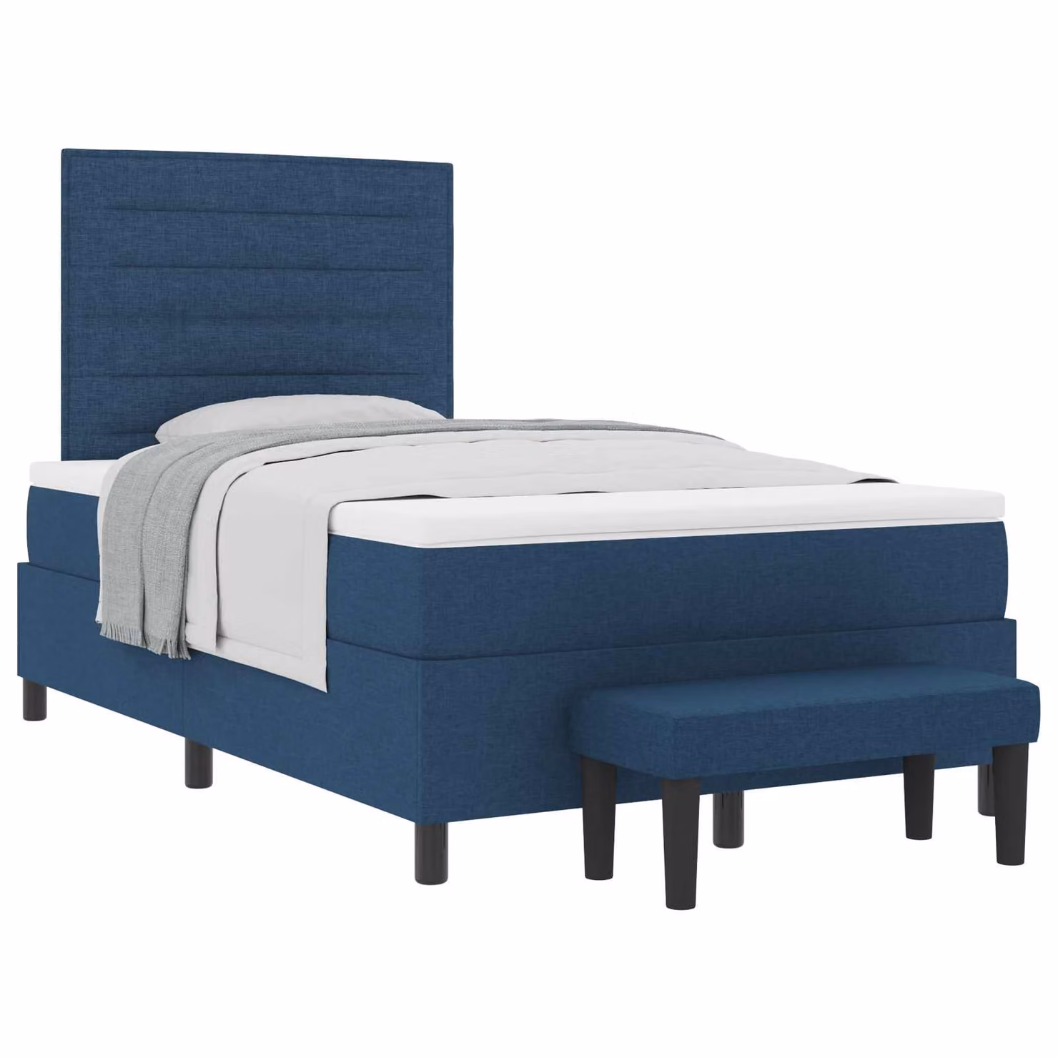 Letto ibrido con testiera vidaXL in tessuto blu, L 120 cm x P 200 cm x H 280 cm