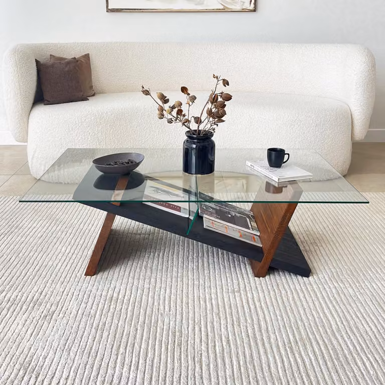 Incarico - Tavolino da Salotto, 105x65x31h cm Marrone Noce, un Vano