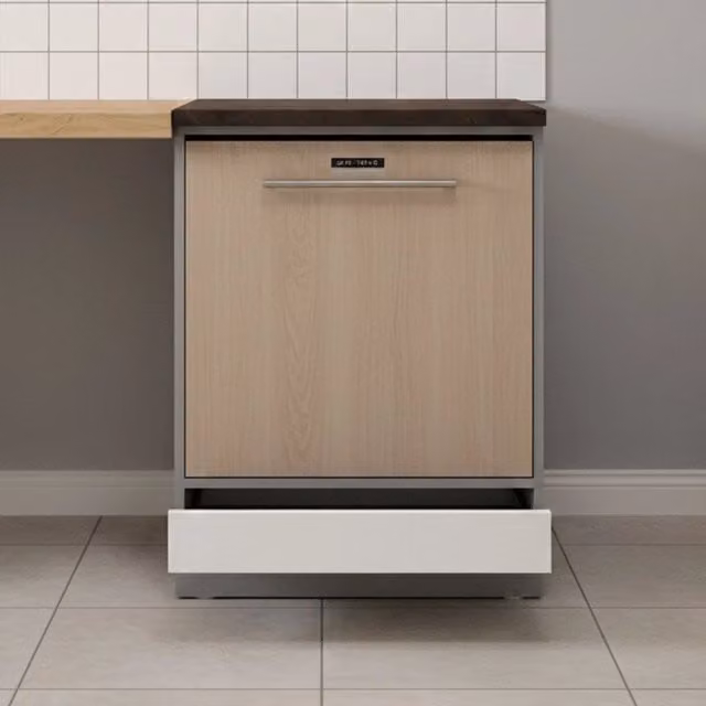 Dispensa da cucina DMORA con un cassetto e ante scorrevoli, colore bianco e grigio, L: 55 cm, P: 60 cm, H: 82 cm – 1