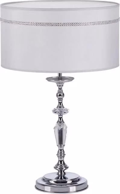 Lampada da tavolo Jupiter Hilton cromata E27 cristalli
