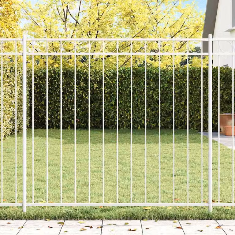 Maison Exclusive - Pannello per recinzione ASSEN, 163 x 150 cm, acciaio, colore bianco