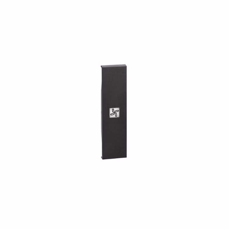 Cover illuminabile BTicino Living Now con simbolo ventola 1 modulo - nero KG01RN