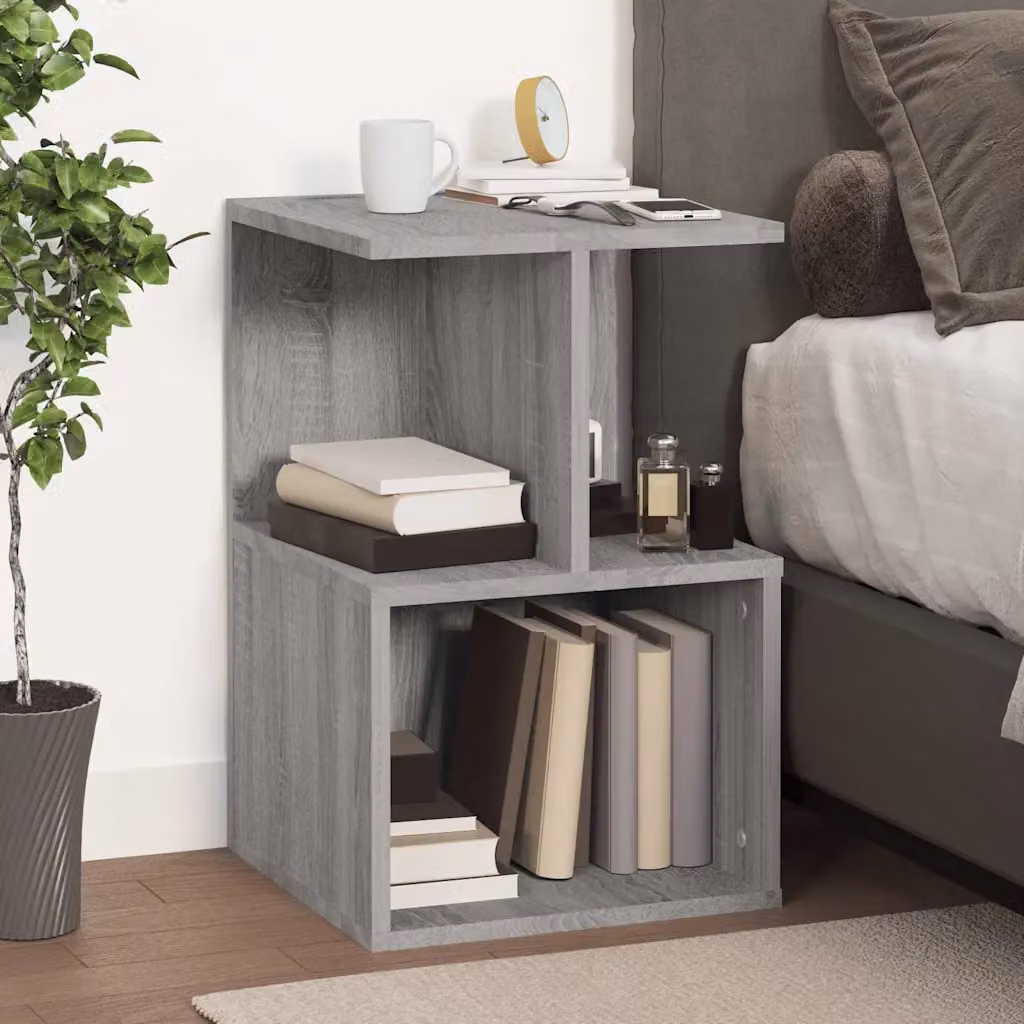 Comodino moderno da parete vidaXL in legno grigio L/P/H: 35 x 35 x 55 cm