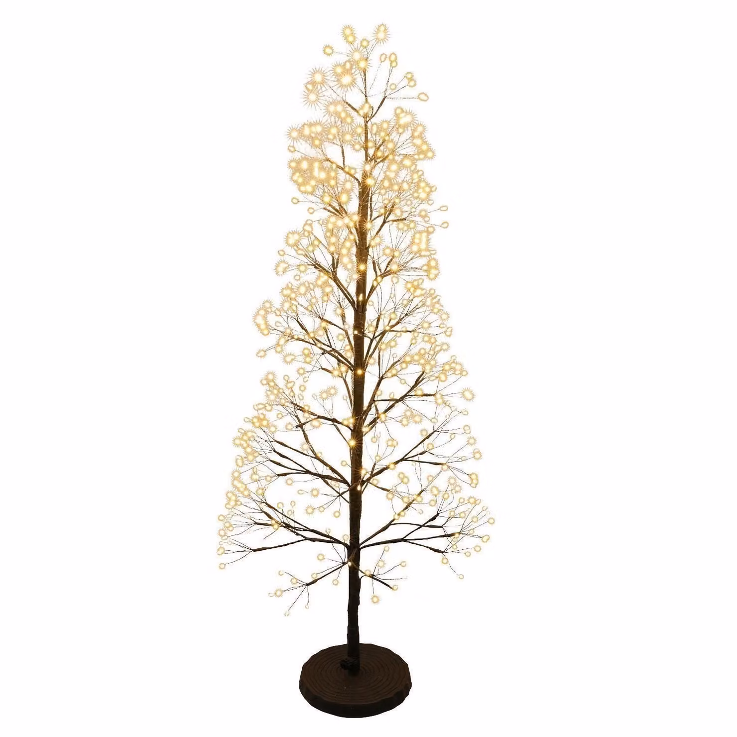Albero di Natale a LED - H 100 cm - nero - plastica - con illuminazione a LED