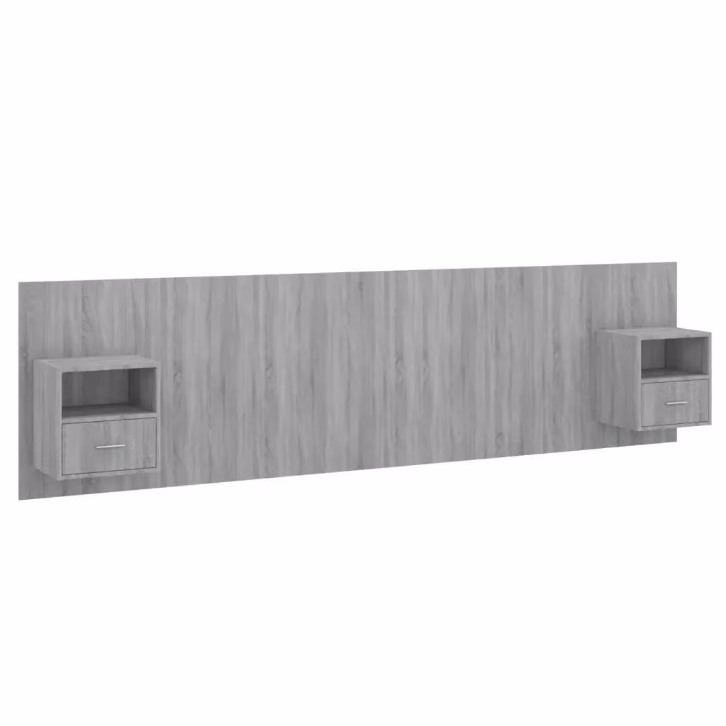 vidaXL Testiera Letto con Comodini Integrati in Legno Multistrato Grigio – 2