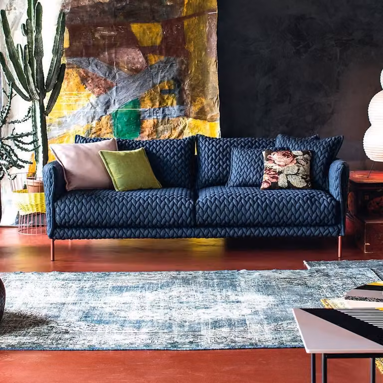 Sofa 3 Sitzer Couch Wohnlandschaft Garnitur Design Modern Sofa Sitz Stoff