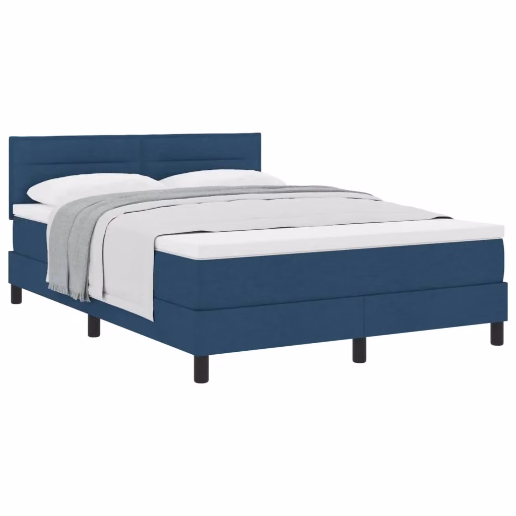 Letto Ibrido con Testiera e Cuscino vidaXL in Tessuto Blu L: 160 cm, P: 200 cm, H: 163 cm – 2