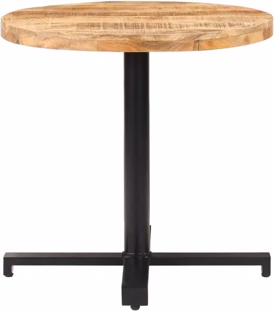 Tavolino da Bistrot Rotondo vidaXL in Legno di Mango Marrone e Nero Ø80 x H 75 cm