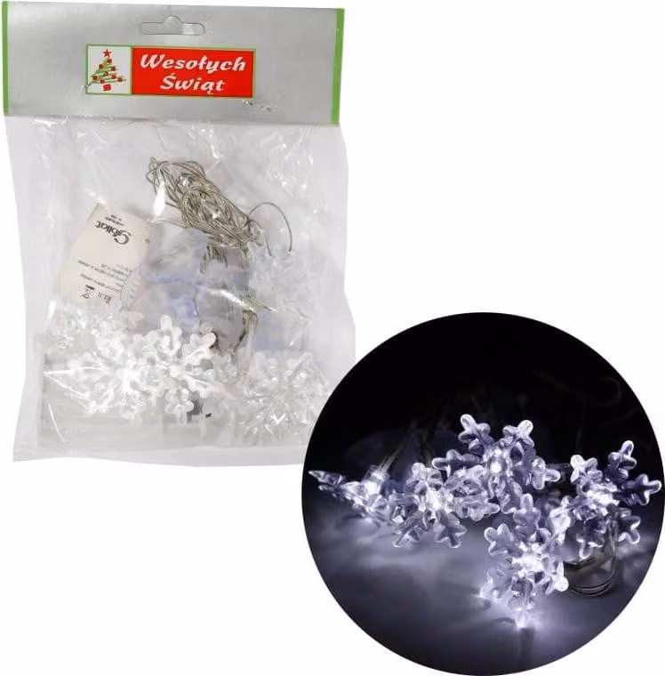 Set di luci natalizie a LED Fiocchi di neve su ventose - Funzionamento a batteria