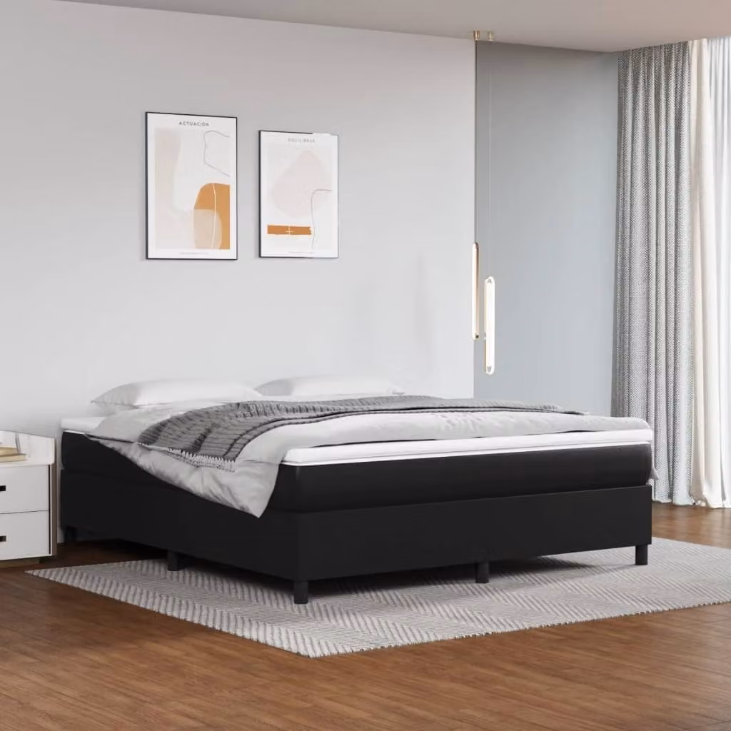 Maison Exclusive - Struttura letto boxspring nera 160x200 cm in ecopelle