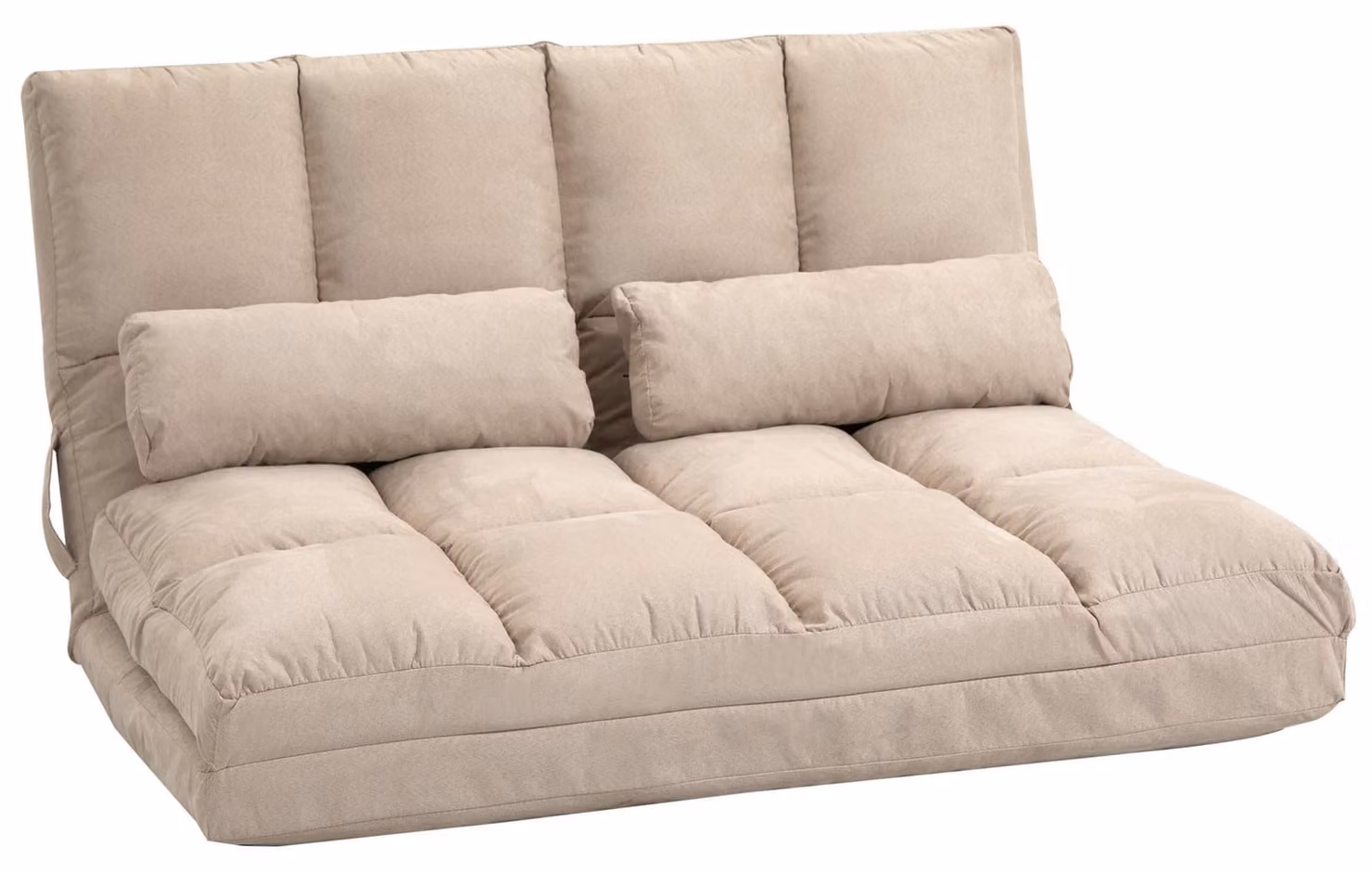 Poltrona - Poltrona relax - Sedia a dondolo - Schienale regolabile con 14 posizioni - Tessuto effetto pelle in poliestere, color beige