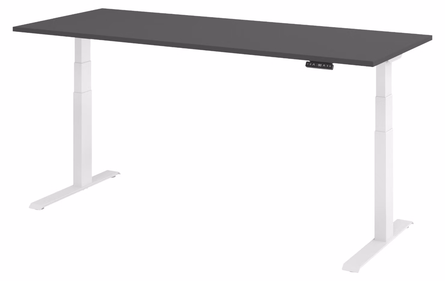 Scrivania elettrica bümö modello XDKB - Finitura: grafite, struttura: bianco, dimensioni: 200 x 80 cm