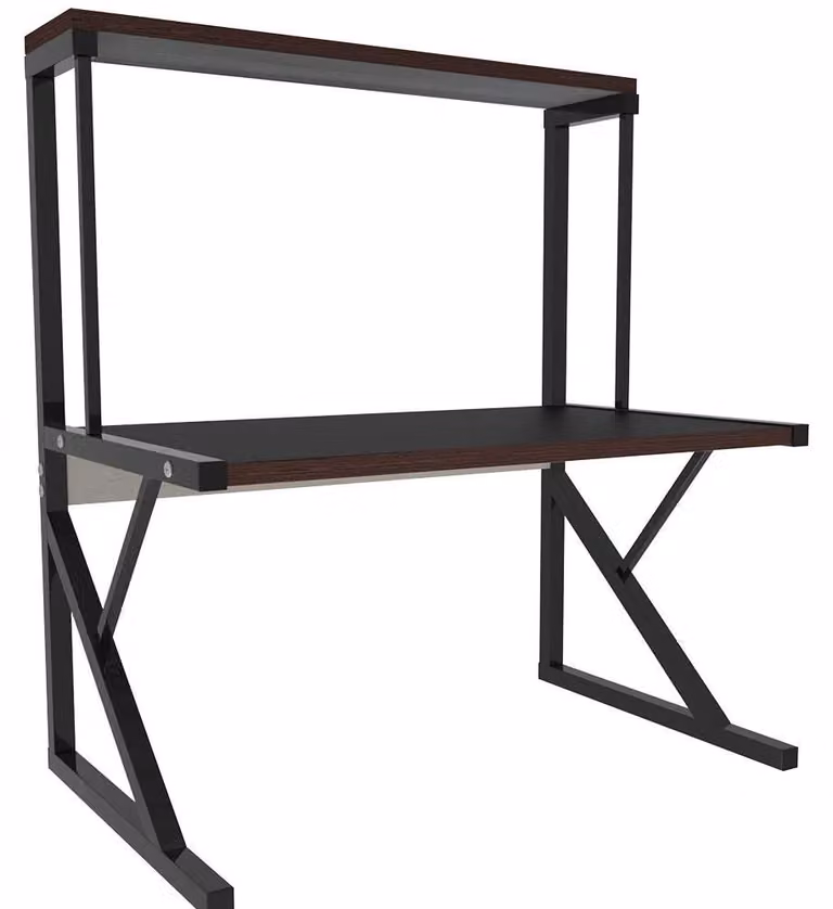 Scaffale per microonde - Scaffale da cucina a 2 ripiani - XL - In legno - Per microonde e tostapane - Nero