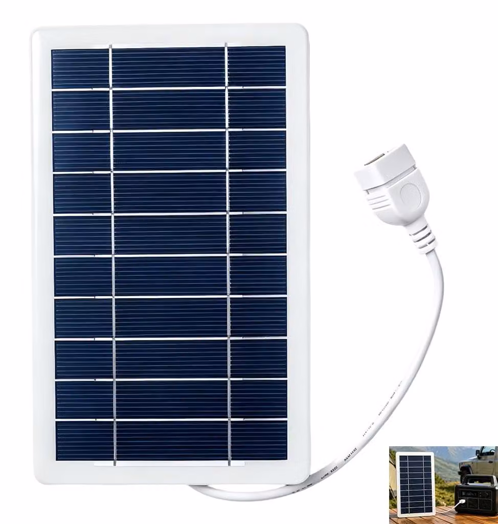 Pannello solare portatile da 2 W - 12 V con porta USB - Impermeabile IP65 - Struttura in resina epossidica