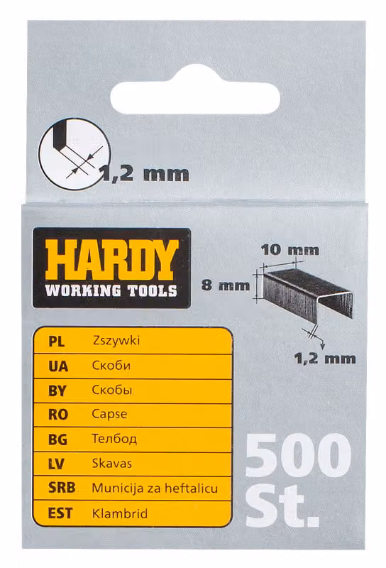 Graffette Hardex, 8x10x1,2 mm [500 pezzi]