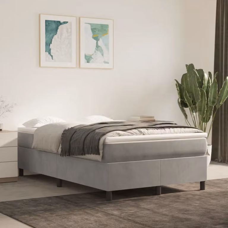 Maison Exclusive - Struttura Letto a Rete a Molle Grigio Chiaro 120x200 cm Velluto