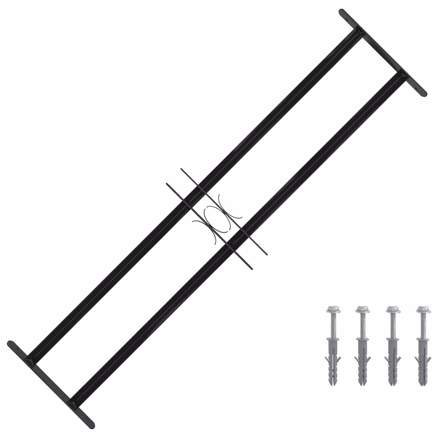 Griglia di sicurezza per finestra vidaXL in acciaio zincato nero L 115 cm x H 30 cm