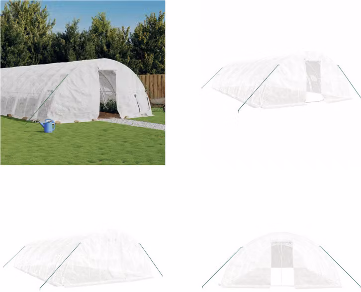 vidaXL Serra con telaio in acciaio bianco 50 m² 10x5x2,3 m - Serra - Serre - Polytunnel - Serra calpestabile